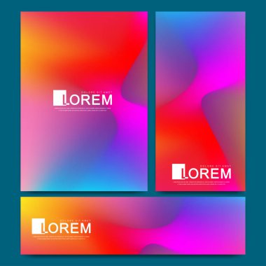 Vektör tasarım şablonu trendy canlı degrade Renkler boya sıçramalarına, soyut sıvı şekillerle mürekkep bırakır. Fütüristik poster, afiş, broşür, el ilanı ve kapak tasarımları. Soyut sıvı 3d şekiller