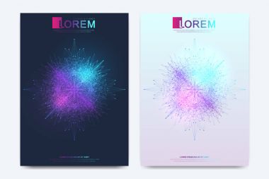 Broşür, broşür, el ilanı, kapak, katalog, dergi veya yıllık raporu A4 boyutunda modern vektör şablonu. İş, bilim ve teknoloji tasarım kitap düzeni. Mandala sunuyla. Kart yüzeyi.