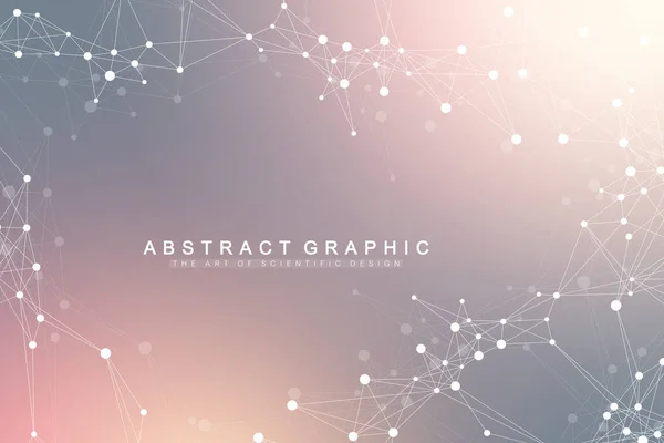 Fondo abstracto geométrico con línea y puntos conectados. Fondo gráfico para su diseño. Ilustración vectorial . — Vector de stock