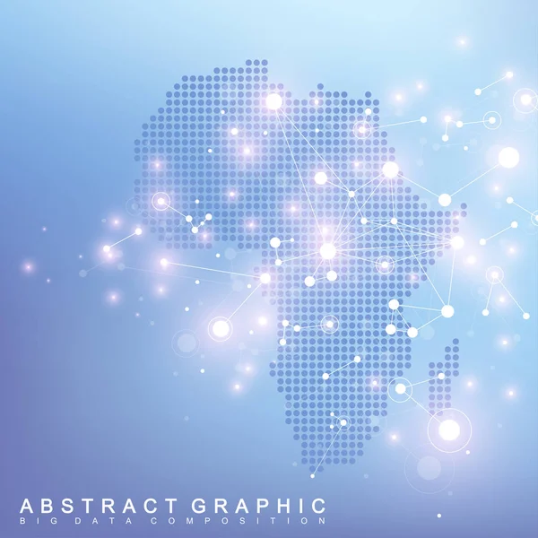 Mapa abstrato da conexão de rede global do país africano. Tecnologia de fundo vetorial plexo futurista —  Vetores de Stock