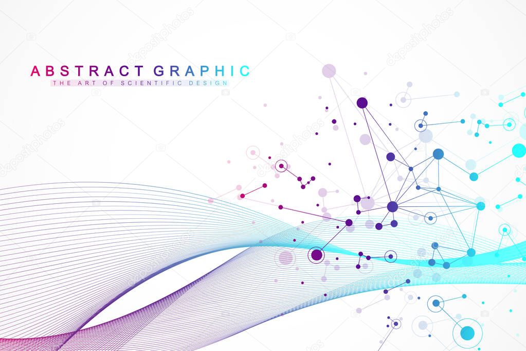 Scientific chemistry pattern. Structure molecule DNA research as concept. Science and technology background communication. Medical scientific backdrop for your design. Vector Illustration.