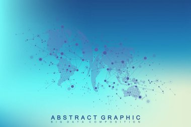 Three-dimensional abstract planet, representing the global, international meaning technology networking concept. Digital data visualization. Big Data background communication vector illustration. clipart