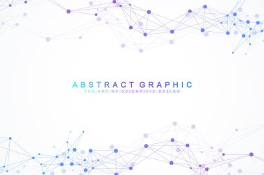 Geometrik grafik arka plan yapay zeka. Türbülans akış iz. Bilim ve teknoloji fütüristik arka plan. Büyük veri görselleştirme bileşikler ile karmaşık. Sibernetik illüstrasyon