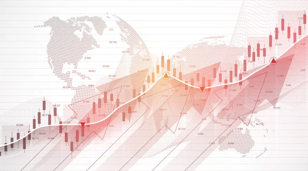 Γράφημα χρηματιστηριακών αγορών ή χαρτοφυλάκιο συναλλαγών Forex για επιχειρηματικές και οικονομικές έννοιες. Δεδομένα χρηματιστηριακών αγορών. Ανοδική πορεία, τάση του γραφήματος. Απεικόνιση διανυσματικών φορέων. — Διανυσματικό Αρχείο