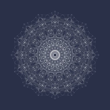 Yaşamın genişlemesi. Renkli patlama arkaplanı, birbirine bağlı çizgi ve noktalar, dalga akışı. Görselleştirme Kuantum teknolojisi. Soyut grafik arkaplan patlaması, hareket patlaması, vektör illüstrasyonu