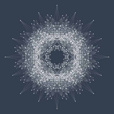 Kuantum bilgisayar teknolojisi konsepti. Küre patlaması arka planı. Derin öğrenme yapay zekası. Büyük veri algoritmaları görselleştirme. Dalgalar akar. Kuantum patlaması, vektör çizimi.