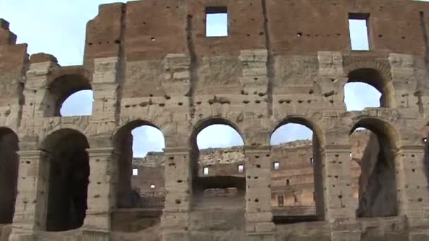 Colosseum, Rome, Italy, Monument From Roman Empire, the view in motion — Stock Video
