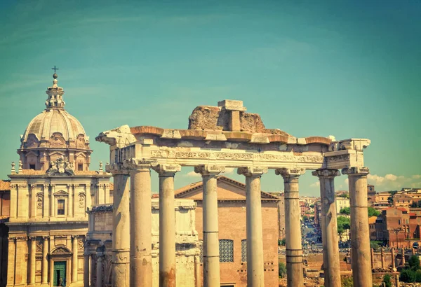 Tempio Saturno Nel Foro Romano Roma Fotografia Stock