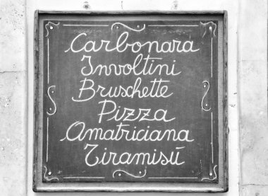 Menü İtalyan restoranı 