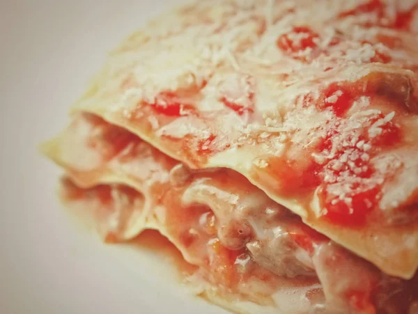 Closeup těstoviny lasagne — Stock fotografie