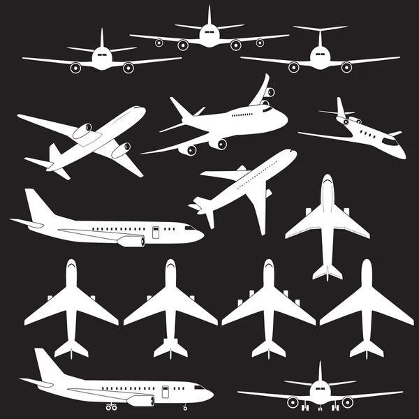 Ensemble de différents panneaux d'avion — Image vectorielle