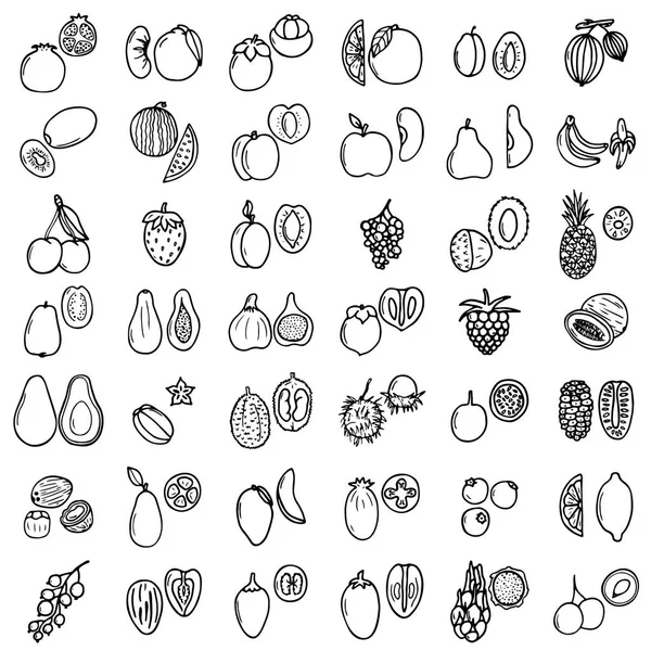 Fruits icons set — Stock Vector