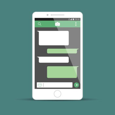 Sosyal medya ağları içinde hareket eden telefon