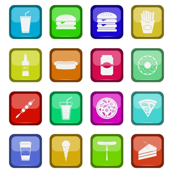 Fast Food Pictogrammen ingesteld — Stockvector