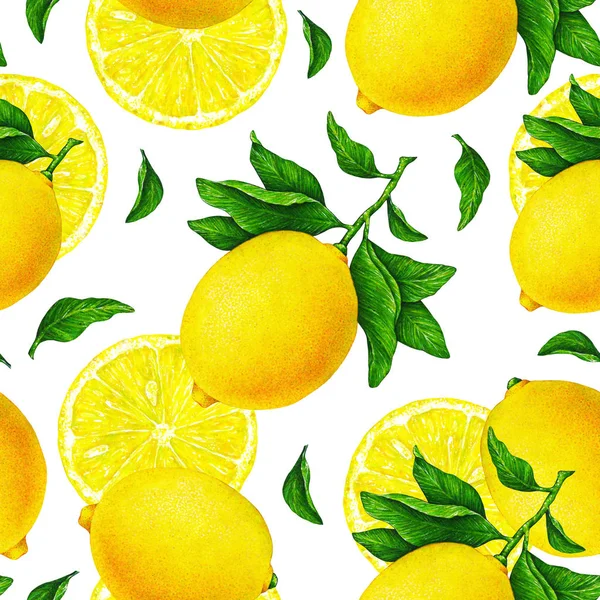 Frutti Limone Gialli Ramo Con Foglie Verdi Isolate Sfondo Bianco — Foto Stock