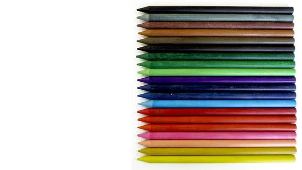 Sada barevné tužky rozložení, samostatný — Stock fotografie