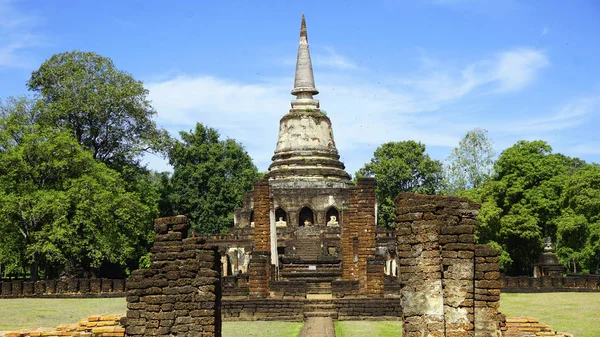 Historical Park Wat chang lom świątyni centrum główne podejścia — Zdjęcie stockowe