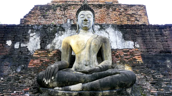 Historischer Park wat mahathat Tempel bhudda Statue horizontal — Stockfoto