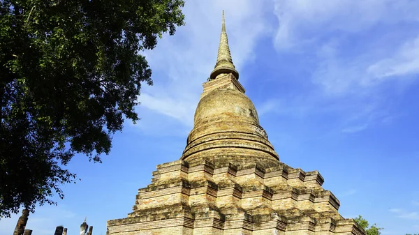 Historyczne Parku Wat Mahathat temple pagoda poziome — Zdjęcie stockowe