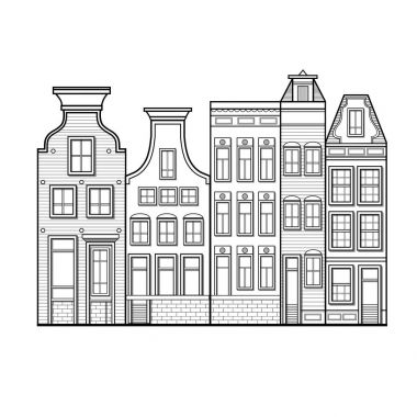 Amsterdam Hollanda tarzı evler 