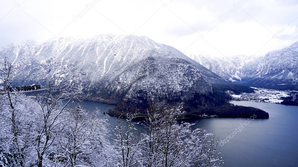 Hallstatt dreamscape winter snow mountain landscape outdoor adve