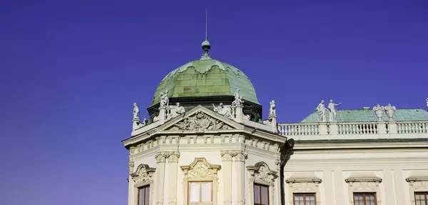 Horizontal Closeup Belvedere Palace Elevation Facade Historical Building Architecture Vienna — Stock Photo, Image