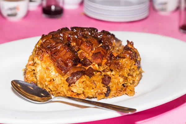 Chinese glutinous rice with waxed meat delicacy