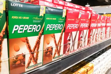 Kuala Lumpur, Malezya, 25 Haziran 2017: Pepero bir çerez dal parçası