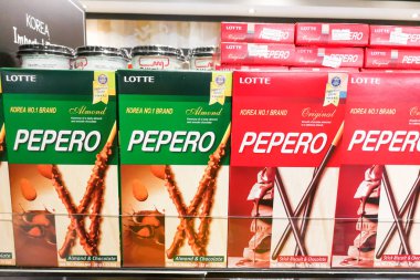 Kuala Lumpur, Malezya, 25 Haziran 2017: Pepero bir çerez dal parçası