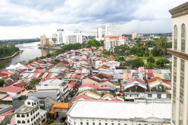 Kuching, Malezya, 25 Haziran 2017: Kuching genel bakış şehir wate