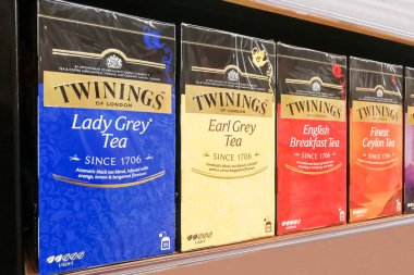 Kuala Lumpur, Malezya, 25 Haziran 2017: Twinings İngilizce lisansüstü olan