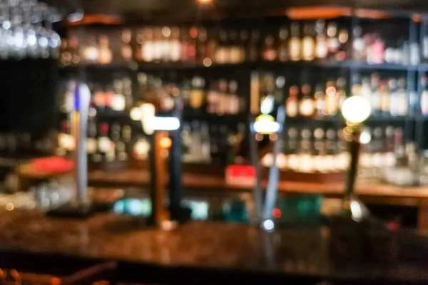 Blur vision perspective view of a drunk person in pub — Stock Photo, Image