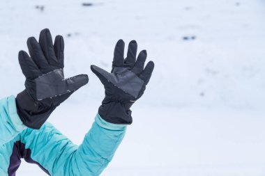 Kış eldiven jest sayısı on el