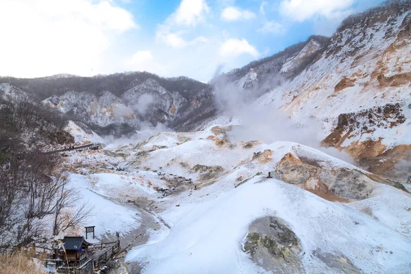 Jigokudani o Valle del Infierno, atracción termal durante el invierno — Foto de Stock