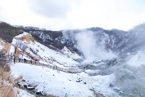 Jigokudani o Valle del Infierno, atracción termal durante el invierno — Foto de Stock