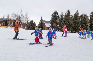 Sapporo, Japonya, 28 Ocak 2018: Takino Suzuran Hillside Park 