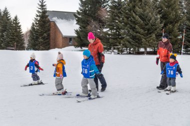 Sapporo, Japonya, 28 Ocak 2018: Takino Suzuran Hillside Park 