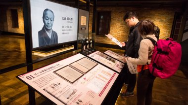 Sapporo, Japonya, 28 Ocak 2018: Sapporo bira Müzesi popula olan