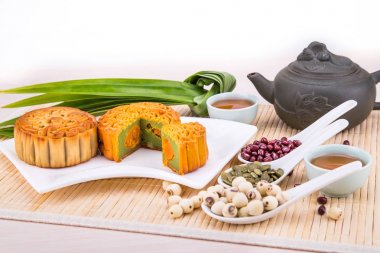 Çin Sonbahar Ortası Festivali kutlama, madde ile Moon pasta