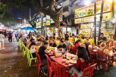 Kuala Lumpur, Malezya 25 Kasım: Jalan Alor Malezya popülasyonu