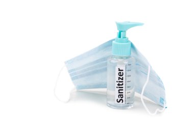 Hand sanitizer spray and surgical facial mask as protection agai