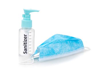 Hand sanitizer spray and surgical facial mask as protection agai