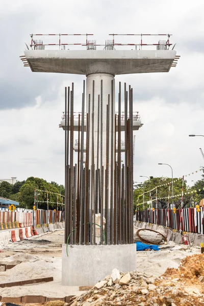 Construção Infra Estrutura Coluna Transporte Ferroviário Massa Curso Para Melhorar — Fotografia de Stock