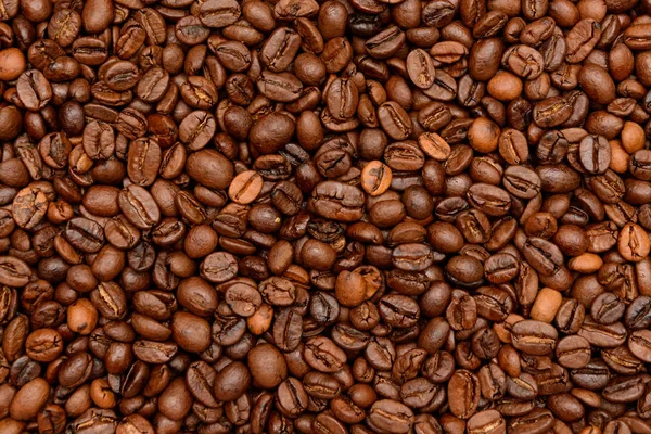 炒的咖啡豆背景 — 图库照片