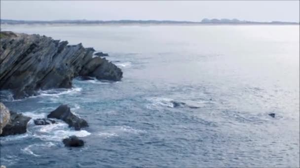 Атлантический океан до заката — стоковое видео