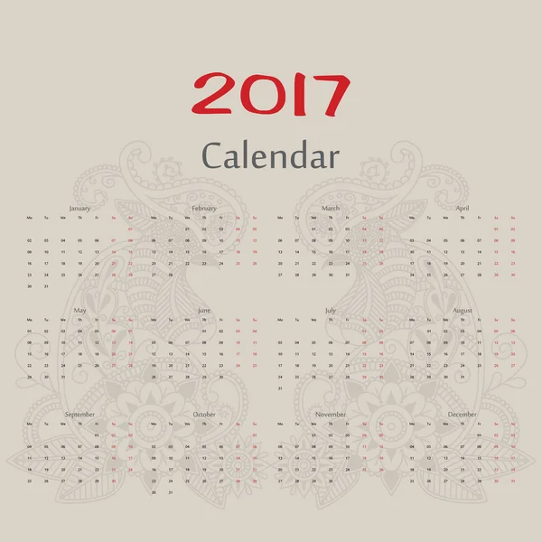 ベクトルのカレンダーです。2 つのルースターズ ロシアのフォーマット. — ストックベクタ