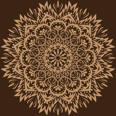 Vektör mandala. Kahverengi zemin.
