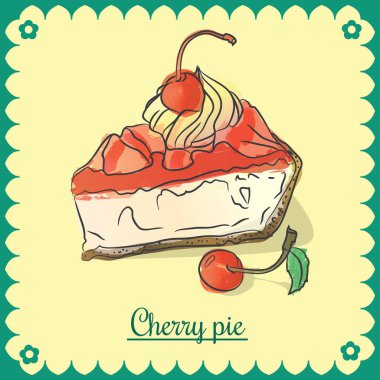 Vektör vişneli pasta.