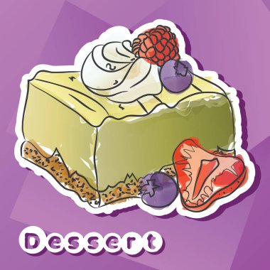 Kireç tatlı ile vektör etiket.