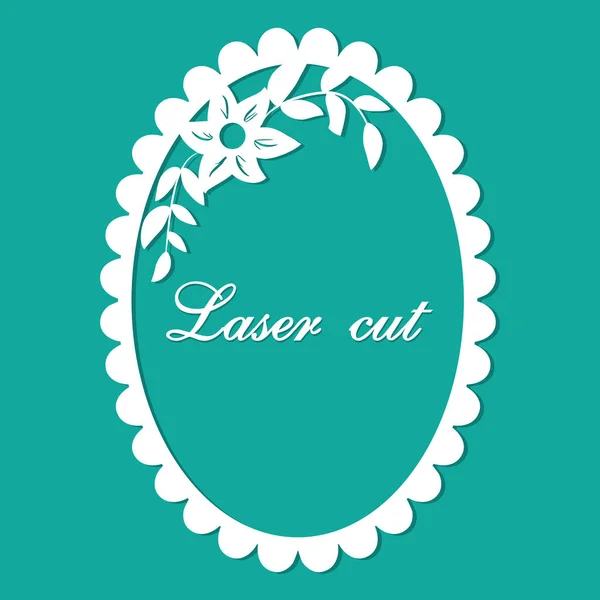 Vektör lazer kesim. Çiçek süsleme mavi.